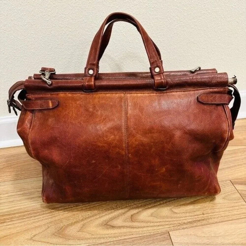 Vintage Cognac Large Wilson's Leather Pelle Studio DuffleOvernight Bag - Picture 5 of 11